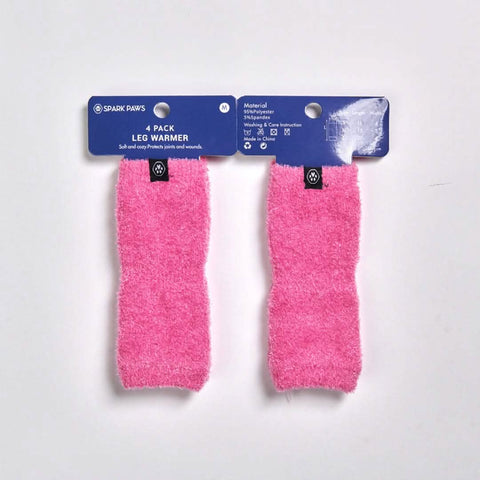 Stretchy Fleece Dog Leg Warmer Sleeves - Pink