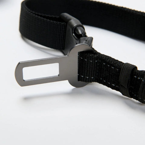 Multipurpose Seatbelt Handsfree Leash & Poop Bag Holder Set - Black