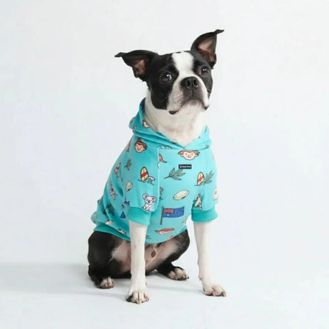 The Australia Dog Hoodie - Teal