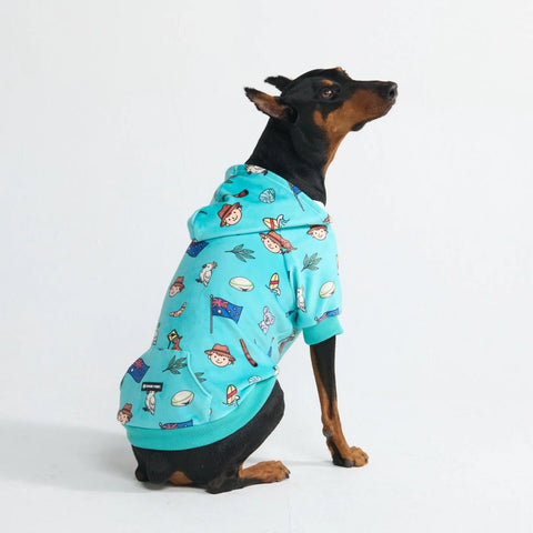 The Australia Dog Hoodie - Teal