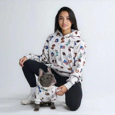The USA Human Hoodie - Grey