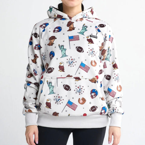 The USA Human Hoodie - Grey