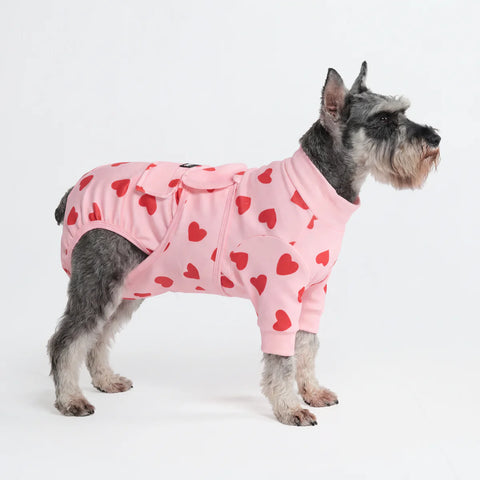 Dog Surgical Suit - Pink Hearts