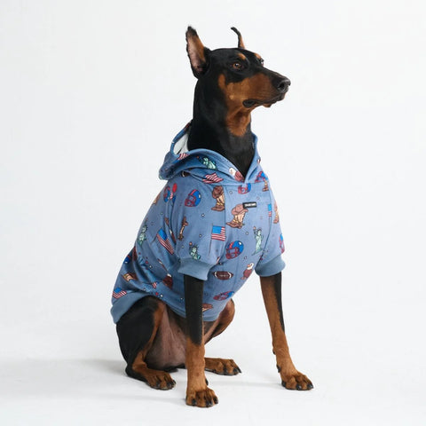 The USA Dog Hoodie - Blue