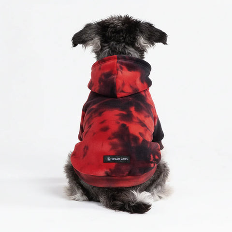 Velvet Dog Hoodie - Red & Black