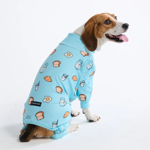 Dog Pajama - Breakfast Blue