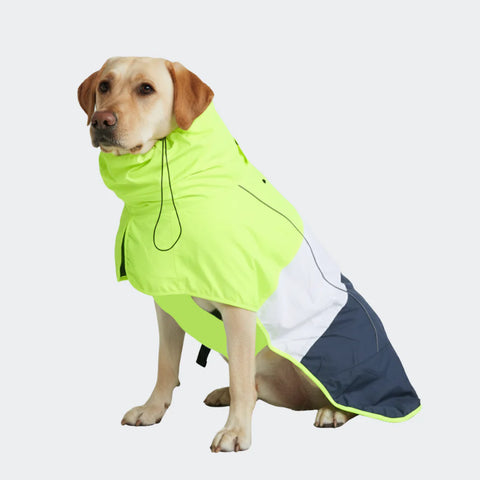 Breatheshield™ Dog Raincoat  - Lime White Navy
