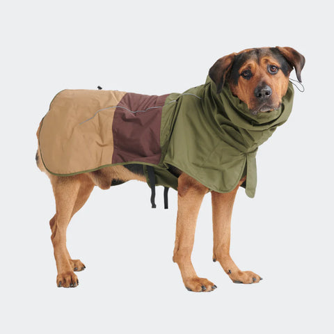 Breatheshield™ Dog Raincoat - Green Brown Tan