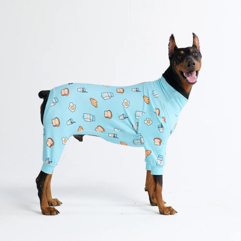 Dog Pajama - Breakfast Blue
