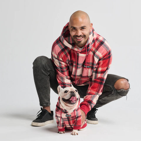Red Plaid Dog Hoodie