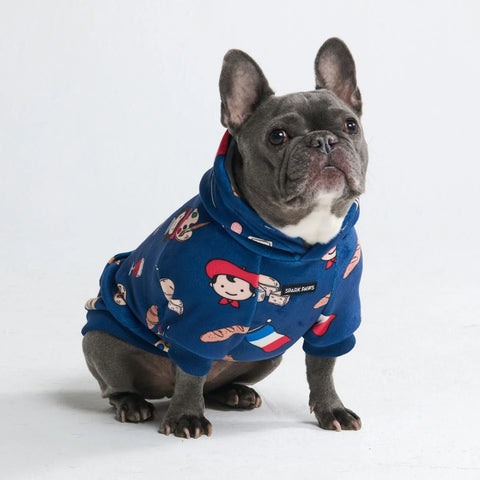 The France Dog Hoodie - Blue