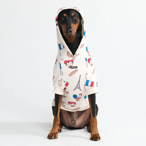 The France Dog Hoodie - Beige