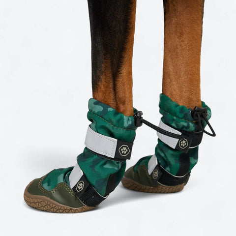 Flex Shell Waterproof Dog Boots - Green Camo