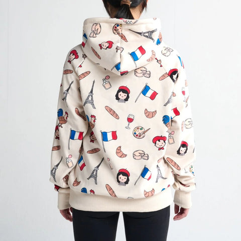 The France Human Hoodie - Beige