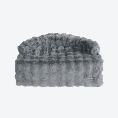Calming Fluffy Couch Cover Dog Bed - Grey