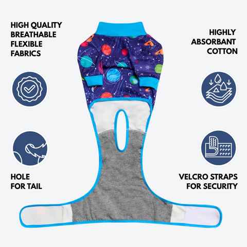 Dog Surgical Suit - Planets