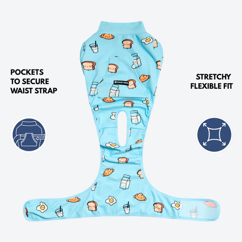 Dog Surgical Suit - Breakfast Blue