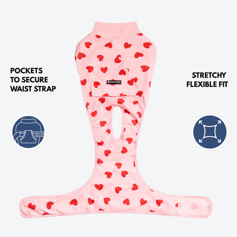 Dog Surgical Suit - Pink Hearts
