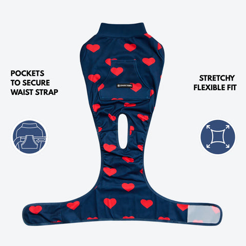 Dog Surgical Suit - Hearts