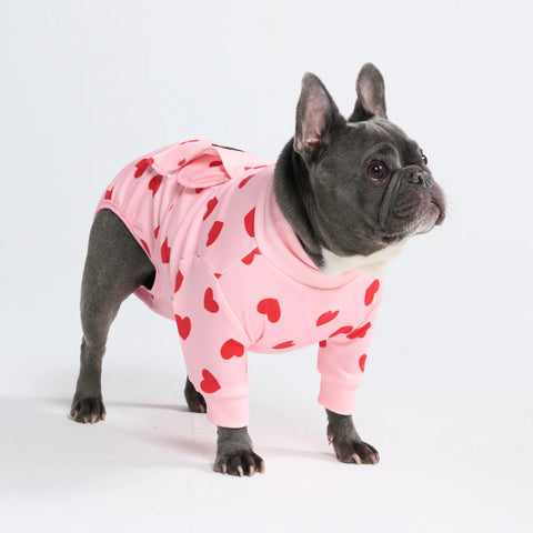 Dog Surgical Suit - Pink Hearts