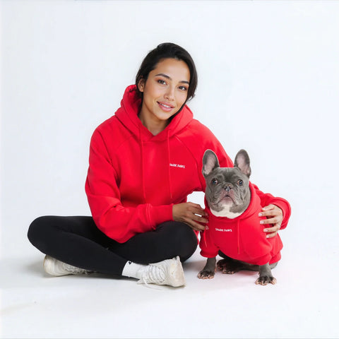Essential Dog Hoodie - Crimson Red