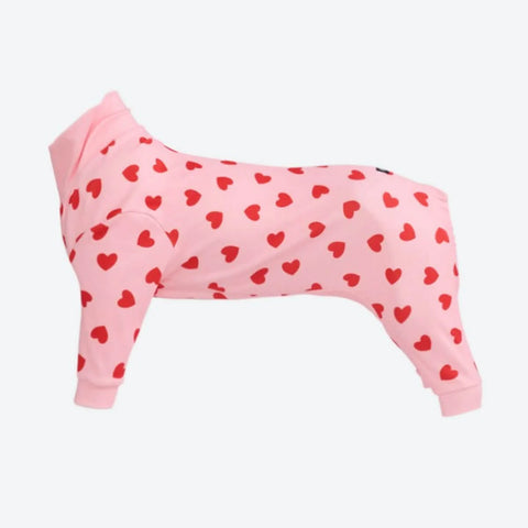 Dog Pajama - Pink Hearts