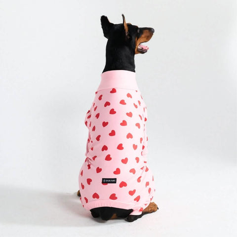 Dog Pajama - Pink Hearts