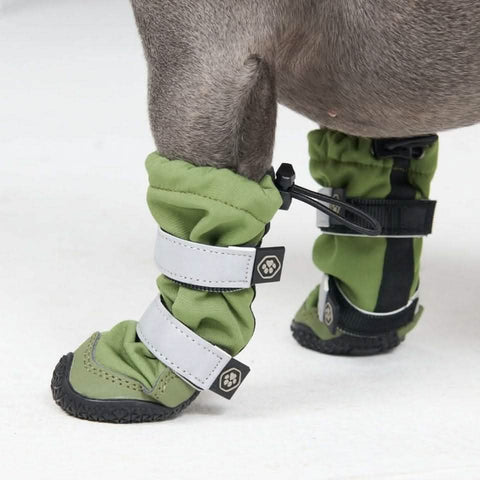 Flex Shell Waterproof Dog Boots - Green
