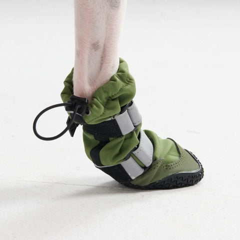 Flex Shell Waterproof Dog Boots - Green