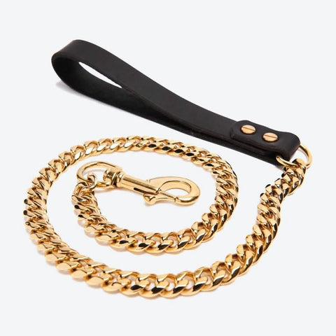 Cuban Link Gold Dog Leash